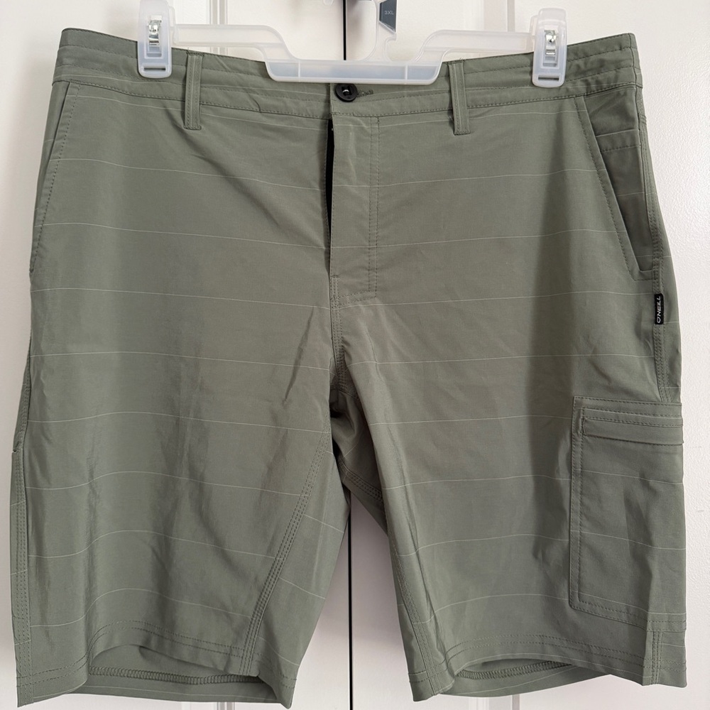 O’Neill Men’s Green Hybrid Cargo Shorts Size 36 – Performance Stretch Boardwalk